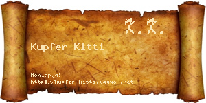 Kupfer Kitti névjegykártya